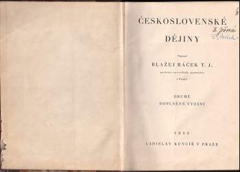 Blažej Ráček: Československé dějiny
