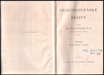 Blažej Ráček: Československé dějiny