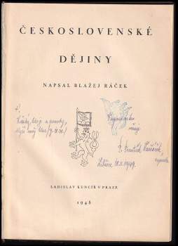 Blažej Ráček: Československé dějiny