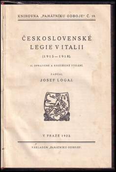 Josef Logaj: Československé legie v Italii (1915-1918)