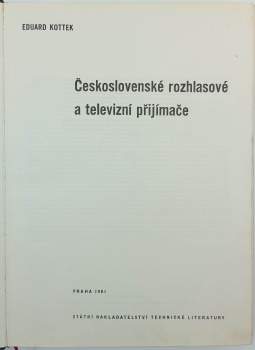 Eduard Kottek: Československé rozhlasové a televizní přijímače