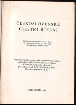 Československé trestní řízení