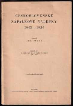 Československé zápalkové nálepky 1945-1954 - první díl - Nálepky pro české země 1945 - 1954