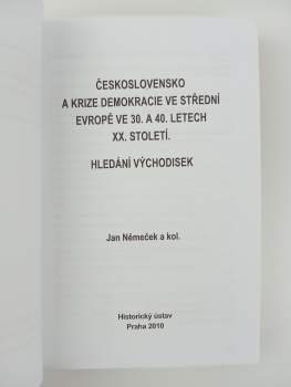 Československo a krize demokracie ve střední Evropě ve 30. a 40. letech XX. století
