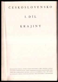 Československo I. díl krajiny