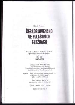 Karel Pacner: Československo ve zvláštních službách