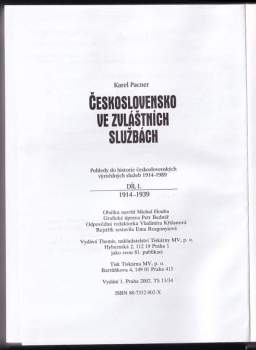 Karel Pacner: Československo ve zvláštních službách