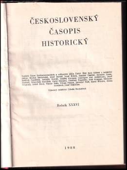 Jurij Křížek: Československý časopis historický, KOMPLETNÍ ROČNÍK 34., ČÍSLA 1-6