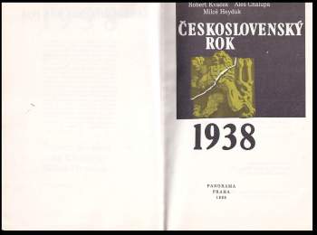 Robert Kvaček: Československý rok 1938