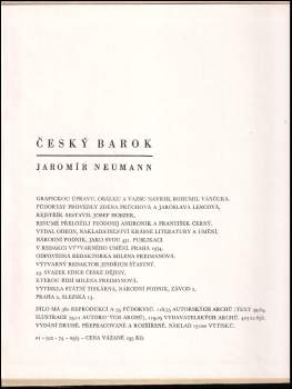 Jaromír Neumann: Český barok