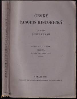 Český časopis historický - ročník XL. - sešit 1.