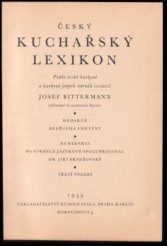 Josef Bittermann: Český kuchařský lexikon