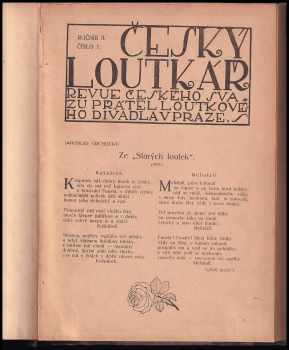 Český loutkář Ročník II, číslo 1