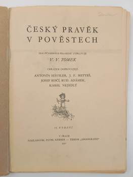 Vratislav Václav Tomek: Český pravěk v pověstech