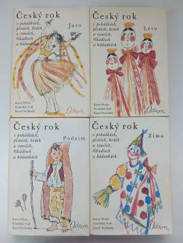 Karel Plicka: Český rok v pohádkách, písních, hrách a tancích, říkadlech a hádankách. 1 - 4 - KOMPLET - Jaro + Léto + Podzim + Zima