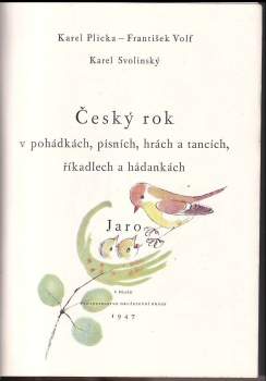 Karel Plicka: Český rok v pohádkách, písních, hrách a tancích, říkadlech a hádankách