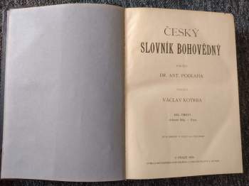 Český slovník bohovědný Díly 1-4: díl I. A - Bascape + díl II.  Bascath - církevní rok + díl III. církevní řady - Ezzo + díl IV.  f. - Holbecke