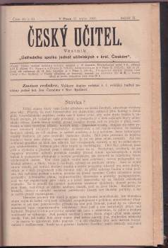 kolektiv: Český učitel ROČNÍK III., 1899-1900