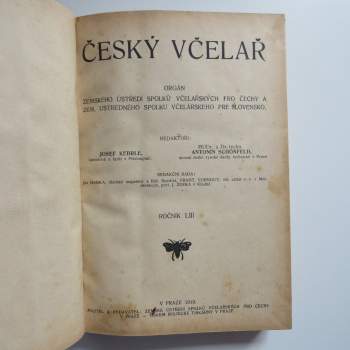 Český včelař roč. 53 (1919) + Český včelař roč. 54 (1920)