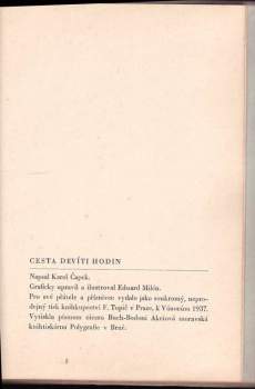 Karel Čapek: Cesta devíti hodin