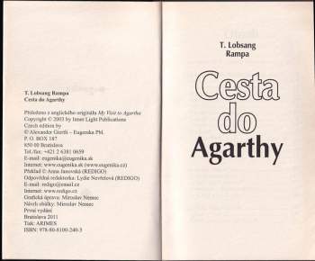 T Lobsang Rampa: Cesta do Agarthy