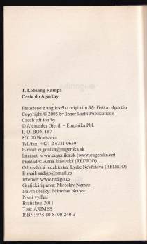 Lobsang Rampa,: Cesta do Agarthy