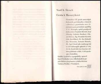 Vasil Kaprálek Škrach: Cesta k Masarykovi