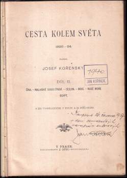 Josef Kořenský: Cesta kolem světa 1893-94