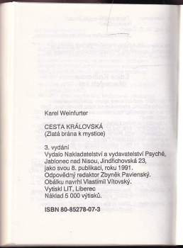 Karel Weinfurter: Cesta královská