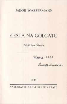 Jakob Wassermann: Cesta na Golgatu