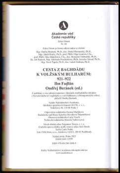 Aḥmad Ibn Faḍlān: Cesta z Baghdádu k volžským Bulharům: 921-922