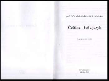 Marie Čechová: Čeština - řeč a jazyk