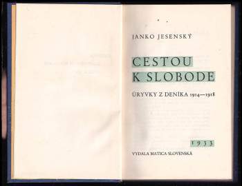 Janko Jesenský: Cestou k slobode