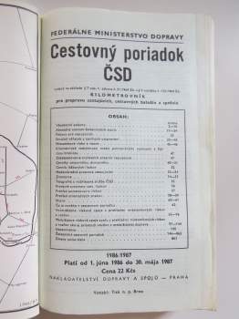 Cestovný poriadok ČSD 1986-87