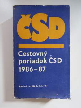 Cestovný poriadok ČSD 1986-87