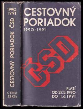 Cestovný poriadok ČSD 1990 - 1991