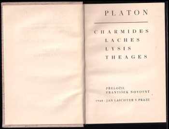 Platón: Charmides ; Laches ; Lysis ; Theages