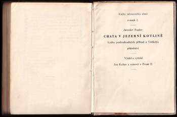 Jaroslav Foglar: Chata v Jezerní kotlině