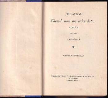 Georg Hartwig: Chceš-li mně své srdce dáti