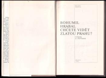 Bohumil Hrabal: Chcete vidět zlatou Prahu?