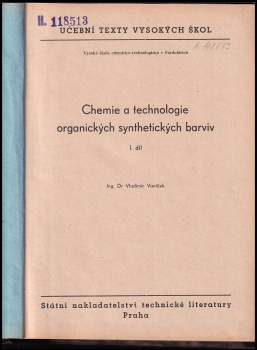 Vladimír Vaníček: Chemie a technologie organických synthetických barviv