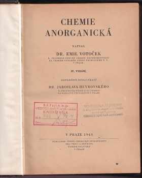 Jaroslav Heyrovský: Chemie anorganická : Díl 1-2