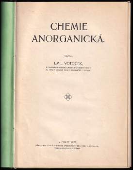 Emil Votoček: Chemie anorganická