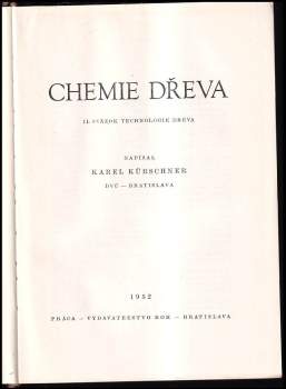 Karel Kürschner: Chemie dřeva