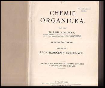 Emil Votoček: Chemie organická