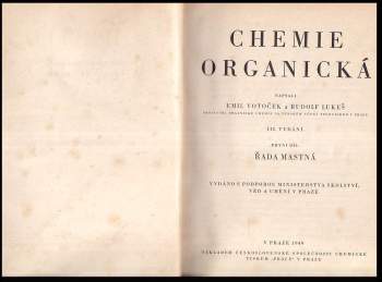 Emil Votoček: Chemie organická