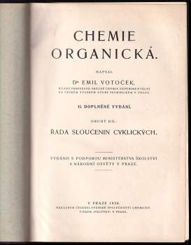 Emil Votoček: Chemie organická