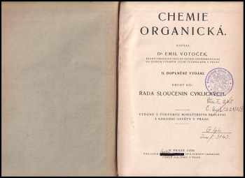Emil Votoček: Chemie organická