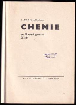 Jan Čipera: Chemie pro 3. ročník gymnázií