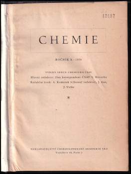 Václav Hovorka: Chemie - Ročník X., 1958